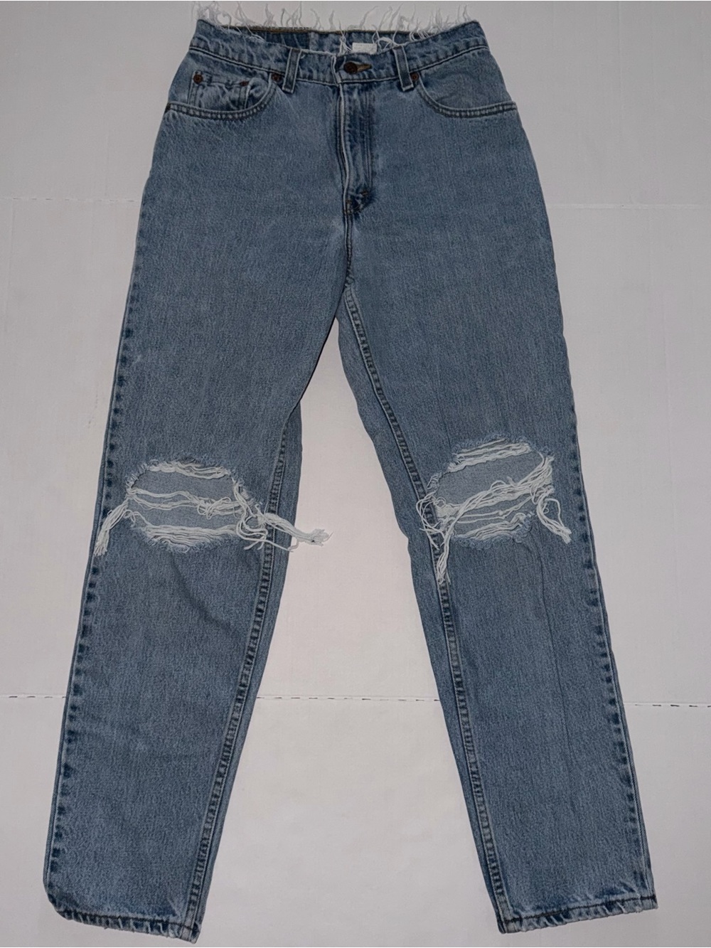 Levi's Light Blue Straight Leg Distressed Jeans